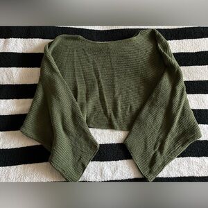cropped split-back sweater